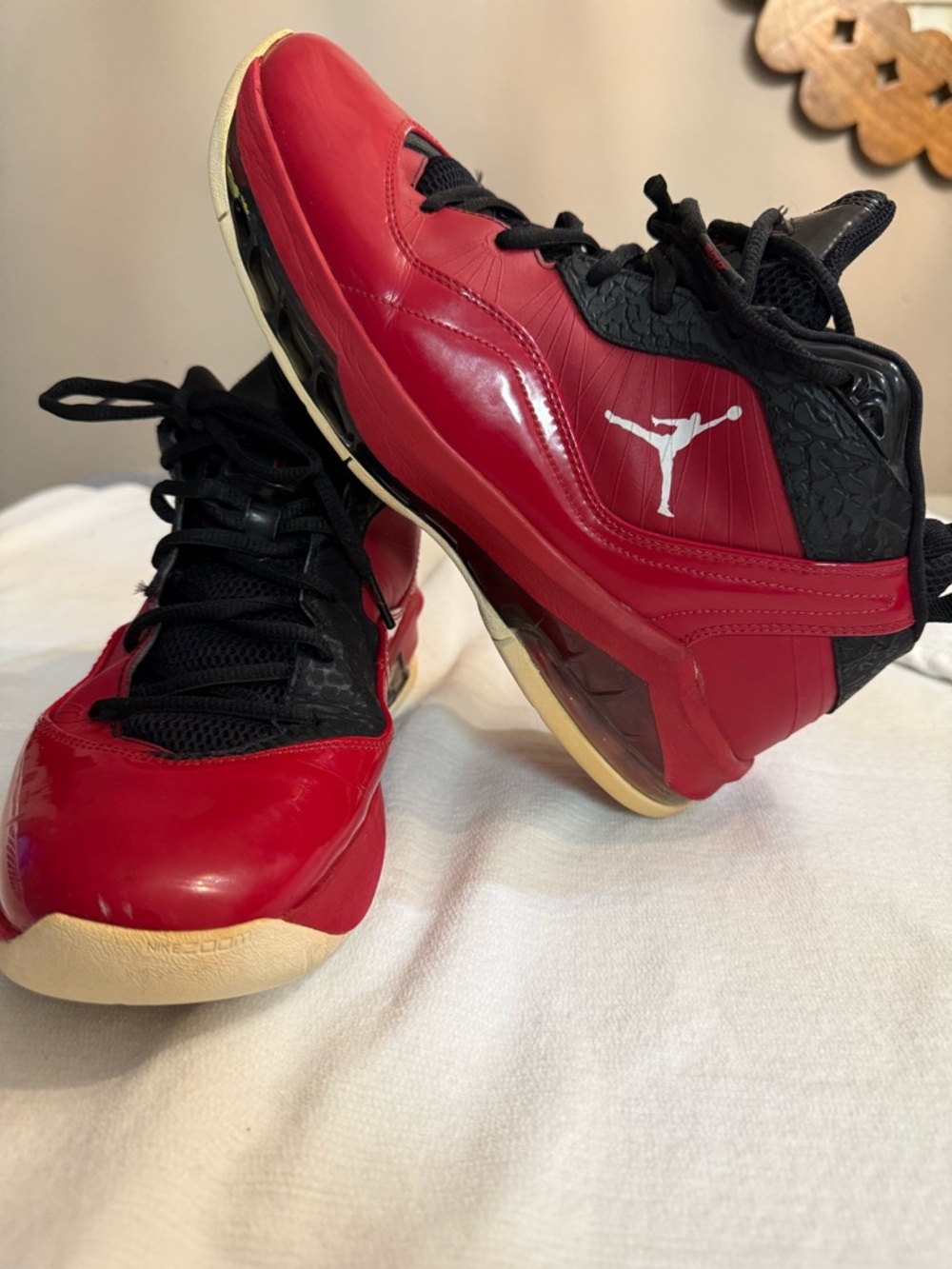 Carmelo Anthony Jordan Red and Black High-Top Basketball Shoes